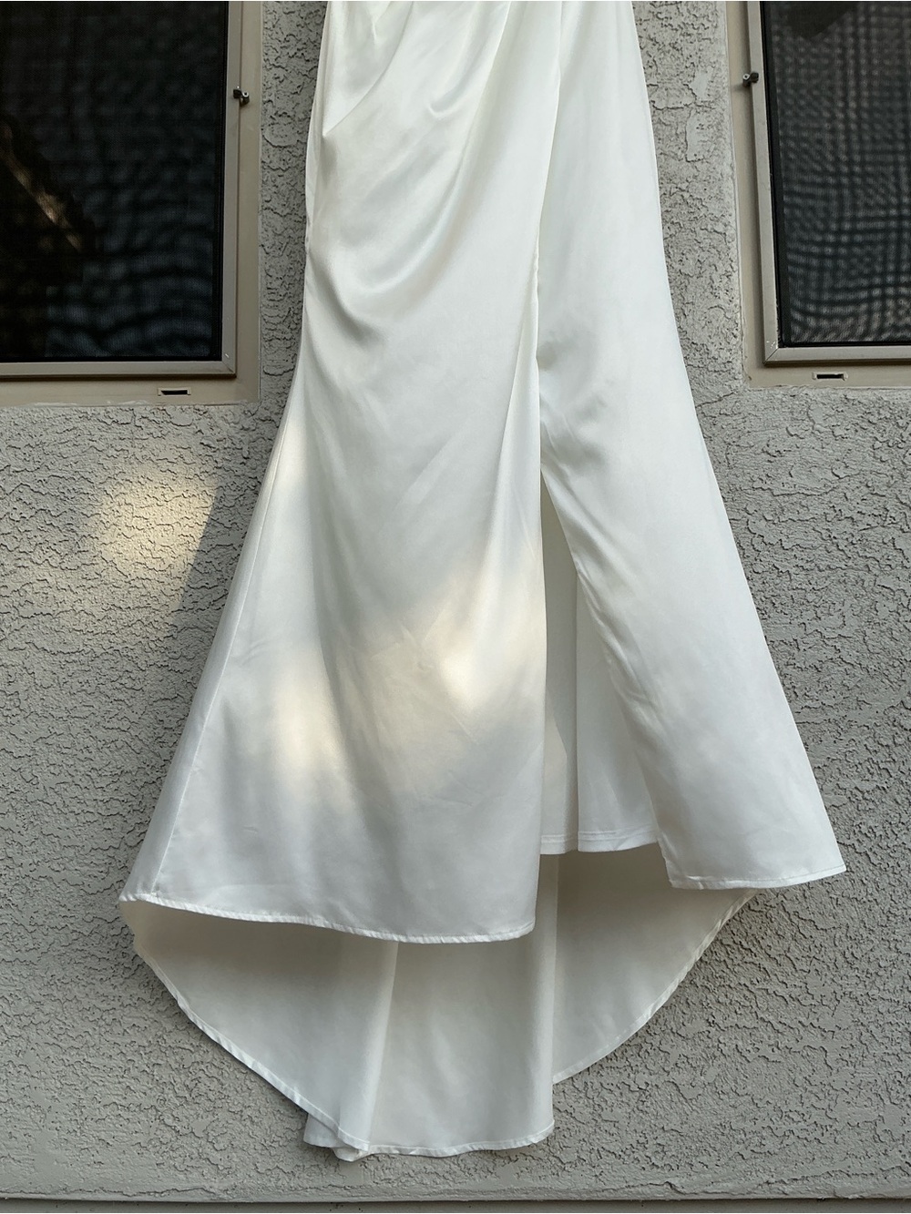 NWT Lulu’s Heidy White Satin Beaded Strapless Maxi Wedding Dress Medium Romantic - Picture 11 of 12